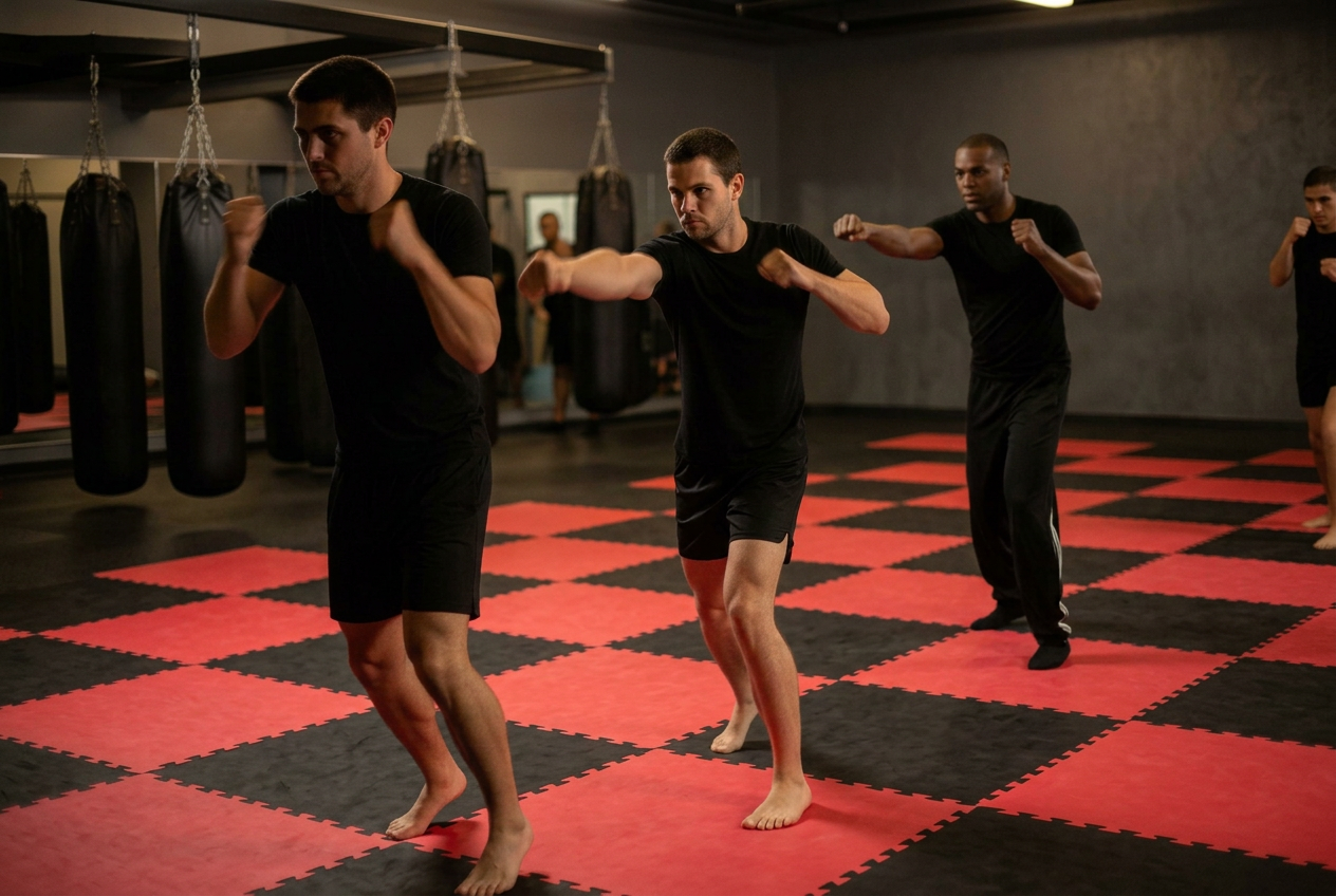 Hit The Bag. students practicing drills during class at Waverly Martial Arts in Patchogue