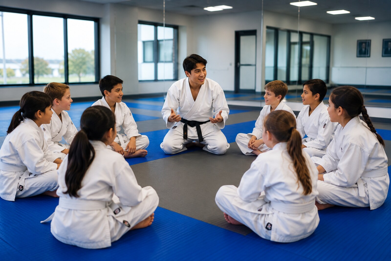 Three Words students practicing drills during class at Waverly Martial Arts in Patchogue