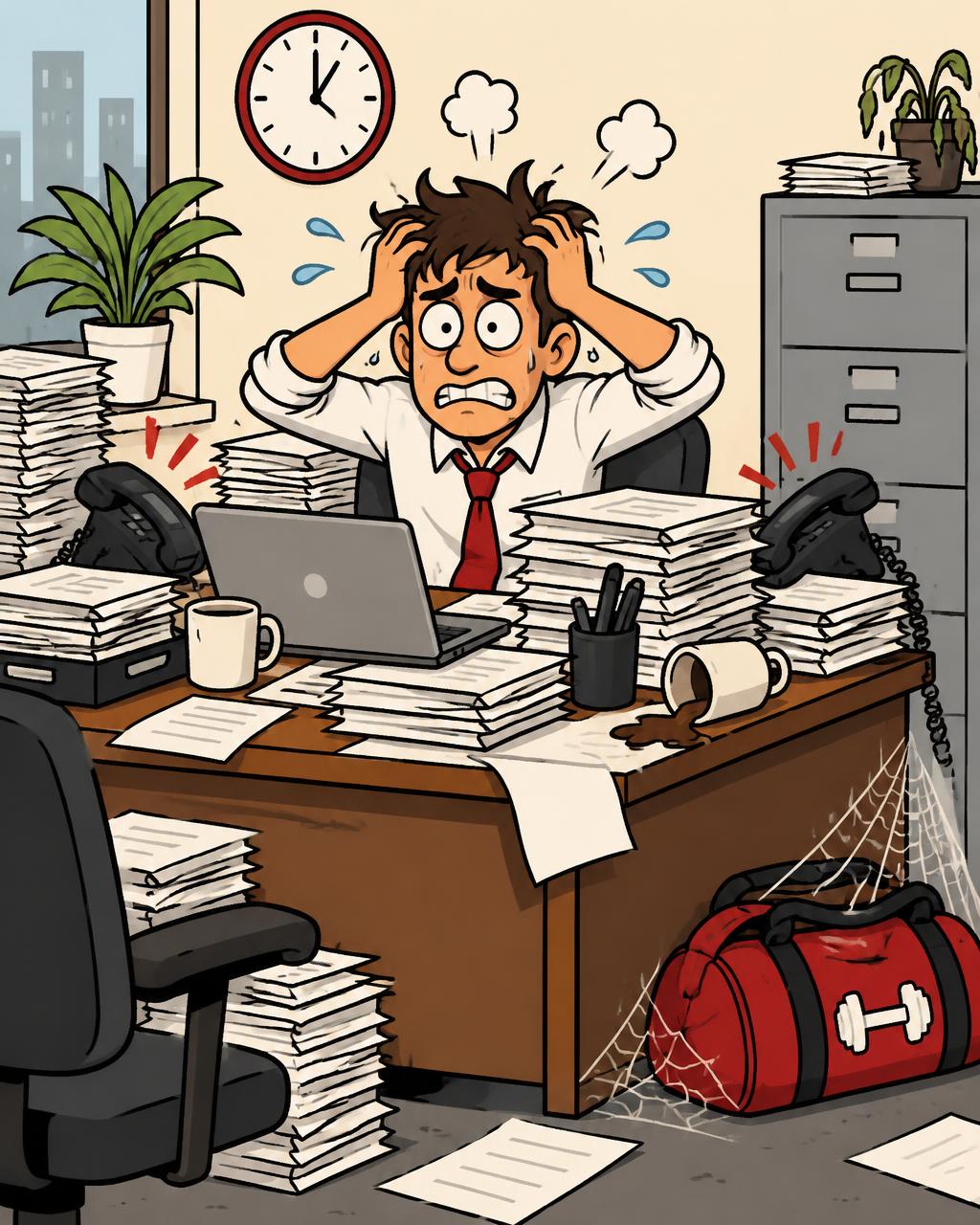 Illustration of a stressed adult who needs an outlet